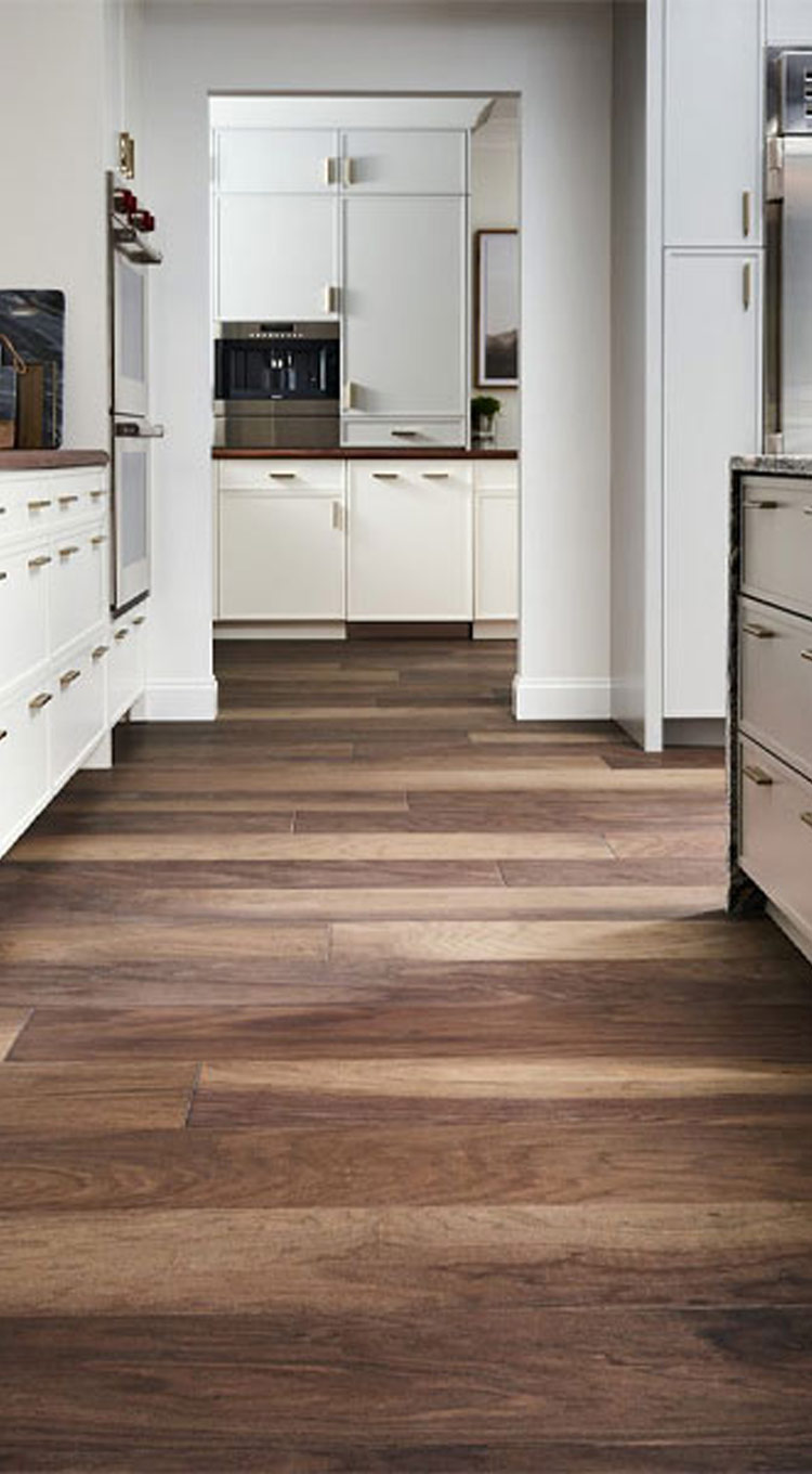 Installed hardwood flooring in home